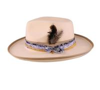 Limtula Sombrero de Fieltro clásico con enrollada y cinturón Tejido de Plumas para Hombres y Mujeres, para Bodas, Fiestas y Eventos temáticos
