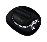 Limtula Sombreros de vaquera con diseño de vaca para niños y niñas, construcción acogedora, seis opciones de color, accesorios para fotos, sombreros de vaquero de lana suave, Negro, Talla única