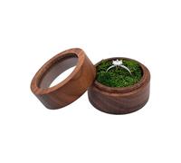 Limtula Soporte de madera para anillos, vitrina para anillos de boda, organizador de joyas, cofre de almacenamiento para propuesta de compromiso, aniversario, viaje, joyero