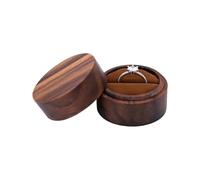 Limtula Soporte de madera para anillos, vitrina para anillos de boda, organizador de joyas, cofre de almacenamiento para propuesta de compromiso, aniversario, viaje, joyero