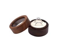 Limtula Soporte de madera para anillos, vitrina para anillos de boda, organizador de joyas, cofre de almacenamiento para propuesta de compromiso, aniversario, viaje, joyero