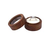 Limtula Soporte de madera para anillos, vitrina para anillos de boda, organizador de joyas, cofre de almacenamiento para propuesta de compromiso, aniversario, viaje, joyero