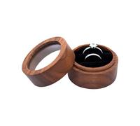 Limtula Soporte de madera para anillos, vitrina para anillos de boda, organizador de joyas, cofre de almacenamiento para propuesta de compromiso, aniversario, viaje, joyero