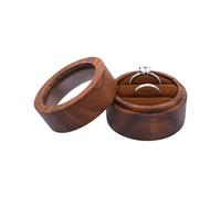 Limtula Soporte de madera para anillos, vitrina para anillos de boda, organizador de joyas, cofre de almacenamiento para propuesta de compromiso, aniversario, viaje, joyero