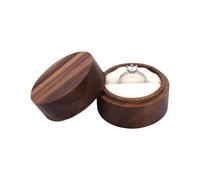 Limtula Soporte de madera para anillos, vitrina para anillos de boda, organizador de joyas, cofre de almacenamiento para propuesta de compromiso, aniversario, viaje, joyero