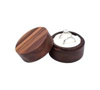 Limtula Soporte de madera para anillos, vitrina para anillos de boda, organizador de joyas, cofre de almacenamiento para propuesta de compromiso, aniversario, viaje, joyero
