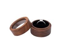 Limtula Soporte de madera para anillos, vitrina para anillos de boda, organizador de joyas, cofre de almacenamiento para propuesta de compromiso, aniversario, viaje, joyero