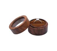 Limtula Soporte de madera para anillos, vitrina para anillos de boda, organizador de joyas, cofre de almacenamiento para propuesta de compromiso, aniversario, viaje, joyero