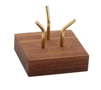 Limtula Soporte de madera para muestras minerales, elegante soporte de fósiles y piedras preciosas, soporte decorativo de geodas, estante de exhibición de madera, Large, como se describe