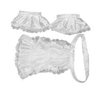 Limtula Steampunk Colonial Jabot Lace Volantes Cuello y Puños Falsos Mujeres Hombres Niños Fiesta Halloween Accesorios de Disfraz Jabot con Volantes para Mujer