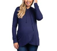 Limtula Sudadera con Capucha y cordón para Embarazo, Navy Blue XXL