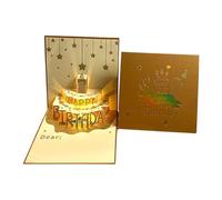 Limtula Tarjeta de regalo de cumpleaños emergente 3D con sonidos y luces del festival Tarjeta de felicitación plegable Postal hecha a mano con sobre Luz musical