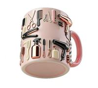 Limtula Tazas de café con temática de salones rosas elegantes, tazas de cerámica con ergonómico y resistente para bebidas frías y calientes, taza de peluquero