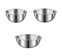 Limtula Tazones para Mezclar de Acero Inoxidable de 3 Piezas con Marcas de Medición para Hornear Cocinar y Preparar Alimentos Tazones para Mezclar Inoxidables Esenciales de Cocina con Medidas