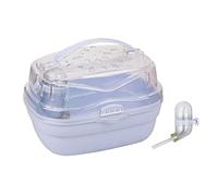 Limtula Transportín de Mano para Mascotas pequeñas con Botella de, Blue | Caja portátil de para transporte de mascotas con cubierta ventilada, estuche de viaje para animales