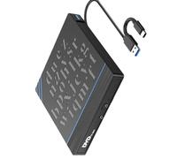 Limtula Unidad De Disco Externa Plugs and Play Concentradores De Interfaces USB Tipo C para Grabación De Discos VCD Y Transferencia De Archivos con Lector De Tarjetas