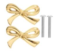 Limtula Upgrades - Tiradores de metal elegantes con lazos dorados, tiradores decorativos para armarios, cajones de cocina, gabinetes del hogar, dormitorio, manija de gabinete