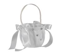 Limtula White Lace Trimmed Petal Toss Basket Compact Design for Wedding Receptions Lightweight Wedding Ceremony Decor