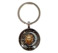 Limtula Zn - Llavero de aleación con acento vintage que incluye estrella lunar y dios del sol para mejora diaria, llavero de sol y luna, para mujeres y hombres