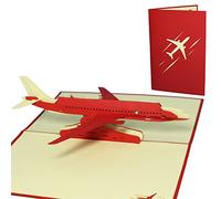 Lin 17386 3d pop up Tarjetas, incluye sobres Rojo