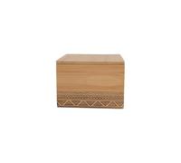 LIN HOME Cajas Cuadradas de Bambú Natural 10x10x7 cm - Mini Cajas Ecológicas para Joyas, Manualidades DIY y Decoración - Almacenamiento Elegante y Sostenible RS02175