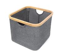 LIN HOME Cesta plegable para la colada 20L - Cesta resistente al agua para ropa seca y mojada - Cesta para ropa y sábanas - ideal para lavandería, baño y dormitorio -RS22110 - 30x30x24.5cm-Gris claro
