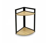 LIN HOME Estante de Almacenamiento de Esquina de 2 Capas Estructura metálica,estantería de Esquina Multiusos para Espacios pequeños,baño,Cocina,Dormitorio,Sala de Estar,24x24x40cm,XZ-22122-2,Negro