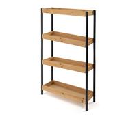 LIN HOME Estantería con 4 Estantes de Madera y Metal 50x17x103cm - Mueble Auxiliar Multiuso para Almacenaje, Ideal para Baño, Cocina, Dormitorio