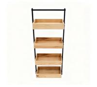 LIN HOME Estantería de 4 Niveles Metal y Madera XZ-24937 - Estante Abierto Multiuso para Cocina, Baño y Salón - Resistente, Espaciosa y Fácil de Organizar