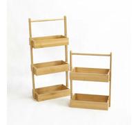 LIN HOME Estantería de Bambú 3 Niveles XZ-241318 - Organizador Vertical con Estantes Abiertos, Ideal para Cocina, Baño y Salón, Resistente y Ecológica, Ahorra Espacio y Decora Tu Hogar