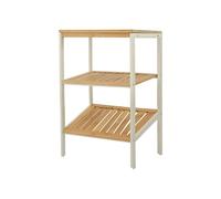 LIN HOME Estantería de Bambú con Marco de Metal de 3 Niveles 40x60x30cm Desmontable - Estantería Organizador para Baño, Salón, Dormitorio de 3 Estantes