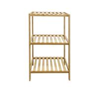 LIN HOME Estantería de Madera de Bambú 3 Niveles 69.5x35.5x26.5 cm - Organizador Resistente y Ecológico para Baño, Salón y Dormitorio con 3 Estantes Prácticos y Versátiles