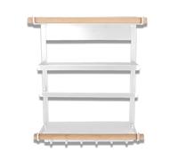 LIN HOME Estantería Magnética para Especias XZ-23296, Organizador de Cocina 2 Niveles con 6 Ganchos, Negro Mate, Compacto y Práctico 26,5x18x19 cm - Ahorra Espacio y Mantén Ordenado