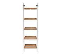 LIN HOME Estantería Metal y Madera 5 Niveles 46x38x150 cm - Organizador Moderno Vertical para Salón, Biblioteca u Oficina, XZ-22247, Resistente y Estilo Industrial
