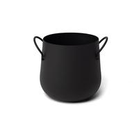 LIN HOME Macetero de Hierro Forjado para Plantas 14x14cm Ø - Maceta Resistente, Exquisitas y Delicadas para Jardín, Balcon, Terraza Color Negro