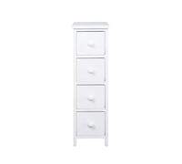 LIN HOME Mueble Organizador Blanco 4 Cajones XZ-24947, Compacto y Moderno, MDF y Cedro, 67x20x30cm, Ideal para Dormitorio, Sala o Baño, Cajonera Auxiliar para Almacenamiento Fácil