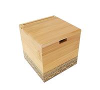 LIN HOME RS02180 Mini Caja de Bambú para Pequeños Accesorios Cuadrado,9 * 9 * 9CM