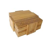 LIN HOME RS02182 Set de 6 Posavasos de Bambú + Rack Cuadrado