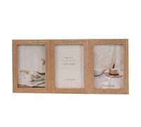 LIN HOME RS02186 Triple Bisagra Marcos de Fotos con Tres de Foto 10x15 cm Madera MDF con Panel Cristal