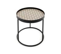 LIN HOME RS03225 Mesa de Centro Redondo de Metal para Café 30x35cm - Mesa de Salón Montaje Fácil, Estilo Moderno