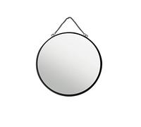 LIN HOME RS22044 Espejo Pequeño de Pared Redondo Marco Color Negro