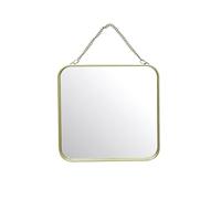 LIN HOME RS22046 Espejo Cuadrada de Pared con Marco de Metal Dorada Vintage