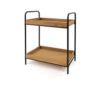 LIN HOME XZ-210151 Estantería Multiuso con 2 Estantes 50x33x65cm de Madera y Metal - Mueble para Baño, Cocina, Dormitorio