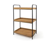 LIN HOME XZ-210152 Estantería Multiuso con 3 Estantes 50x33x105cm de Madera y Metal - Mueble para Baño, Cocina, Dormitorio