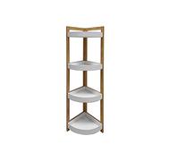 LIN HOME XZ-22107-2 Estante Organizador de Madera Natural Pirámide para Baño, Alacena, Lavandería, Multifunción 4 Niveles.