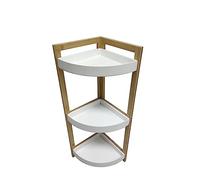 LIN HOME XZ-22108-1 Estante Organizador de Madera Natural Pirámide para Baño, Alacena, Lavandería, Multifunción 3 Niveles.