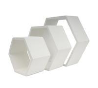 LIN HOME XZ-22109 Estantes flotantes hexagonales Juego de 3 Estantes Decorativos de Pared (Gray)