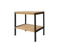 LIN HOME XZ-22118-1 Estantería de Bambú con Marco de Metal de 2 Niveles 40x40x30cm Desmontable - Estantería Organizador para Baño, Salón, Dormitorio de 2 Estantes