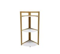 LIN HOME XZ-22171-2 Estantería de Esquina de Bambú de 3 Niveles - Estante de Almacenamiento Multiusos para Baño, Cocina y Sala de Estar
