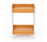 LIN HOME XZ-22222-1 Estantería con 2 Estantes de Madera y Metal 25x15x37.5cm - Mueble Auxiliar Multiuso para Almacenaje, Ideal para Baño, Cocina, Dormitorio